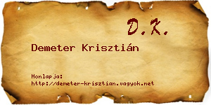 Demeter Krisztián névjegykártya